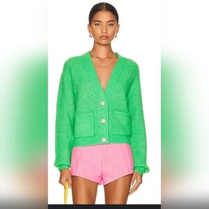 Ganni Button-Up Wool Blend Cardigan